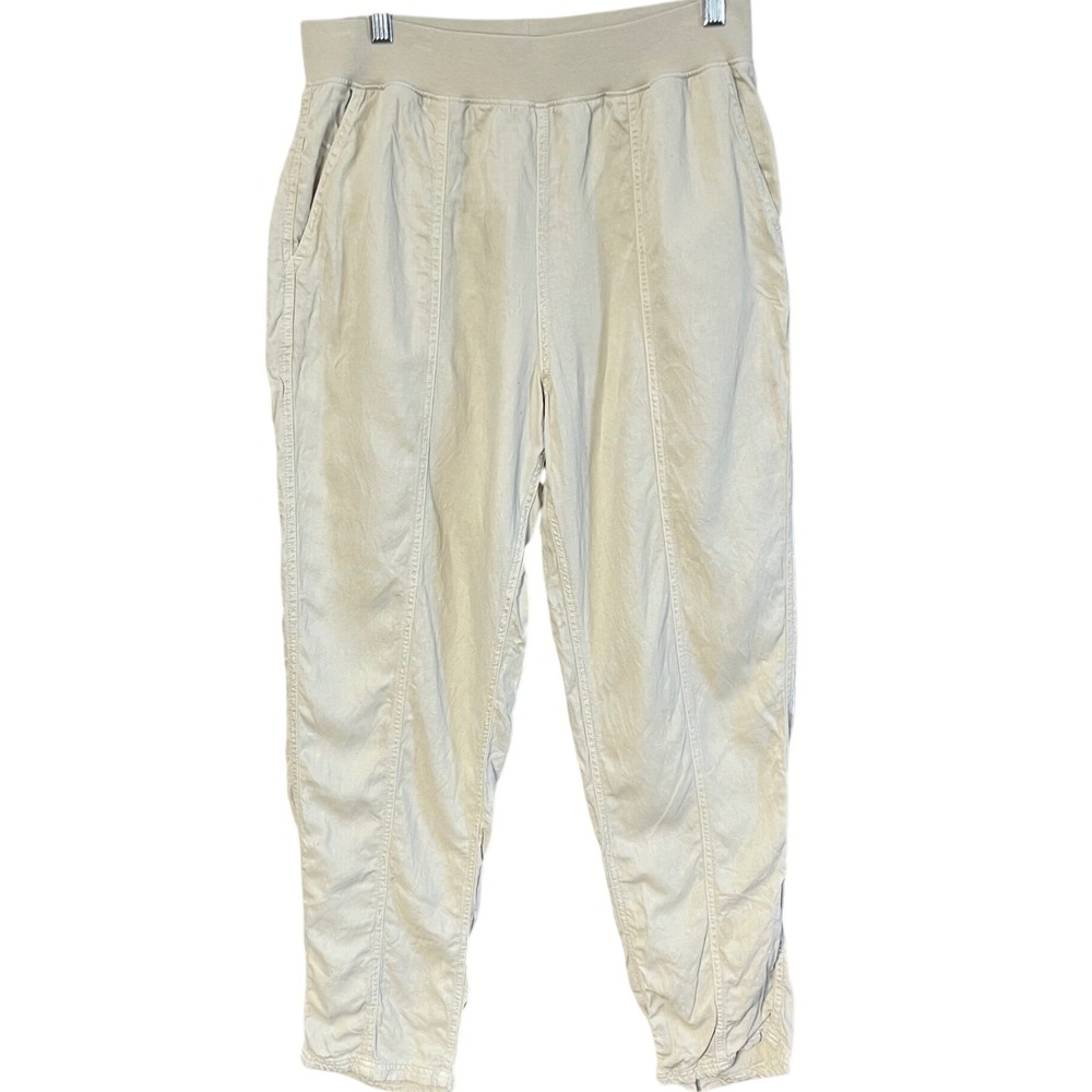 Faherty Arlie Pull On High Waisted Tapered Utility Pants Beige Women's Size M